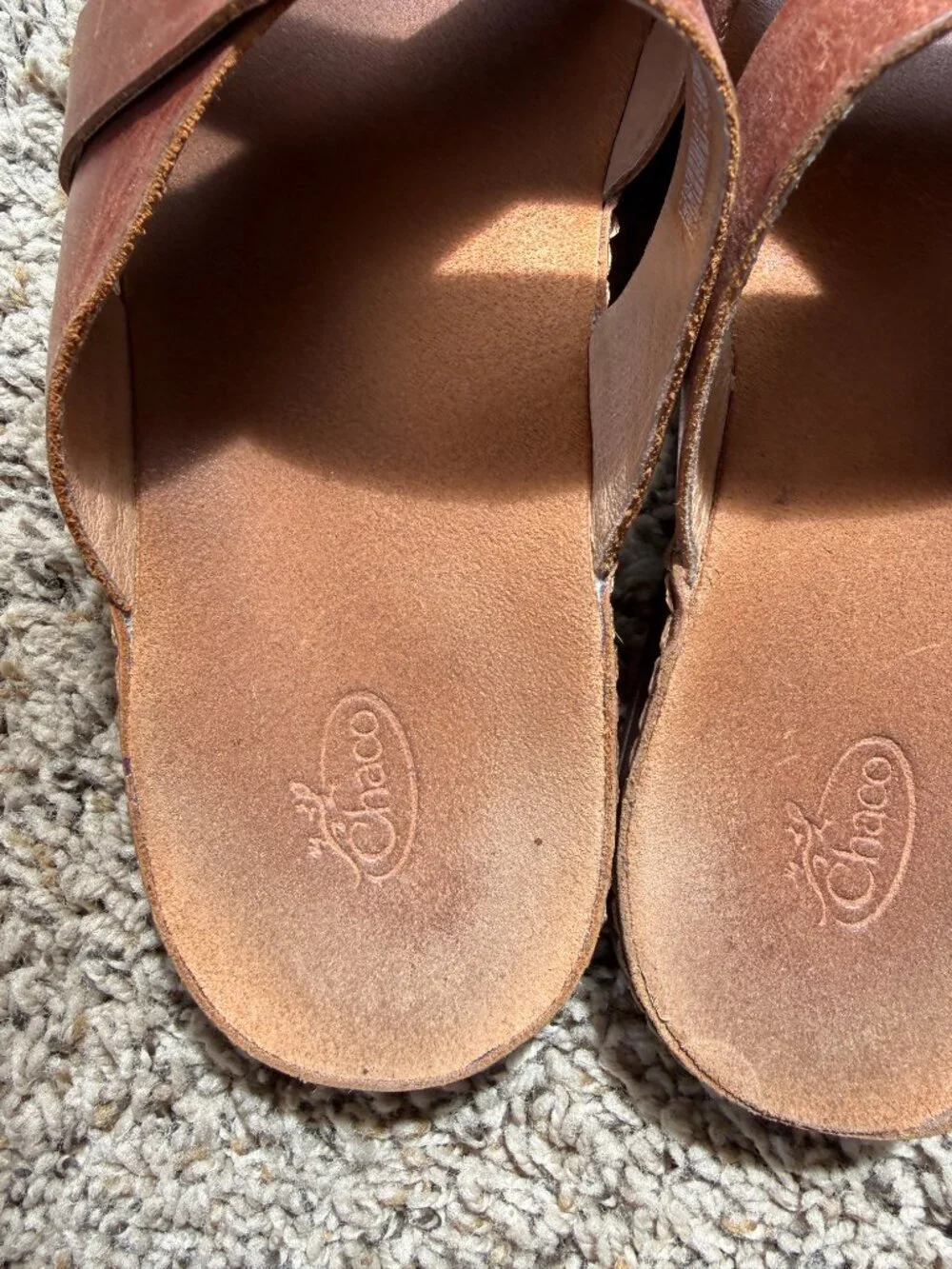 Chaco Wayfarer Leather Slide Sandal in Toffee, Size 11 Womens (but runs small)
